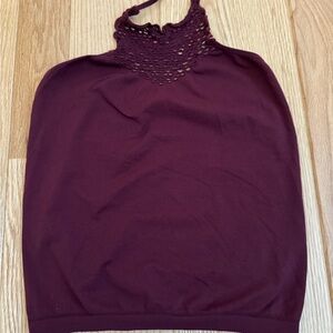 Intimately Free People Burgundy Crochet Halter top size XS/S